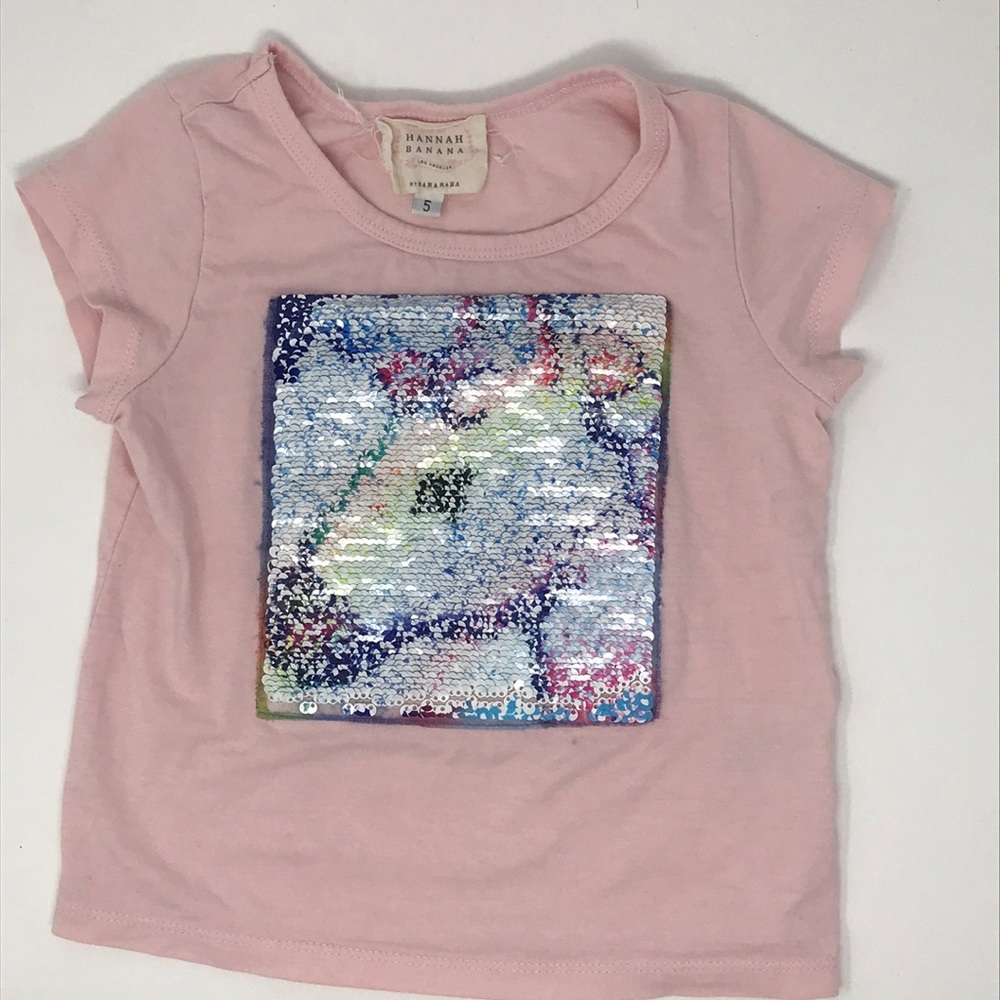 Hannah Banana Reversible Sequin Top Unicorn Sz 5